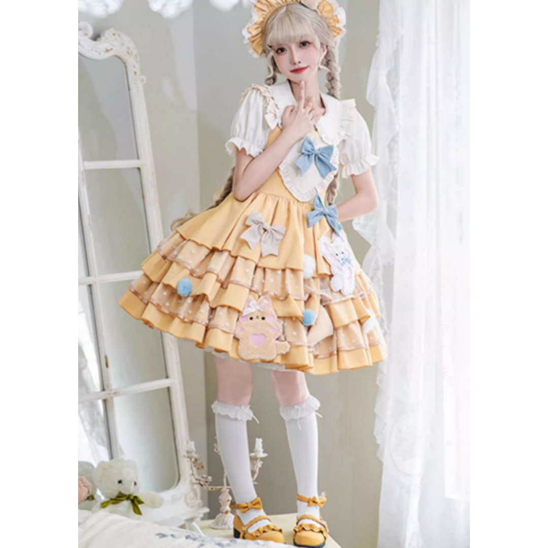 オリジナル lolita 洋服 ロリータ JSK ブルー　L120# オリジナル lolita 洋服 ロリータ JSK ブルー L120#の通販 by