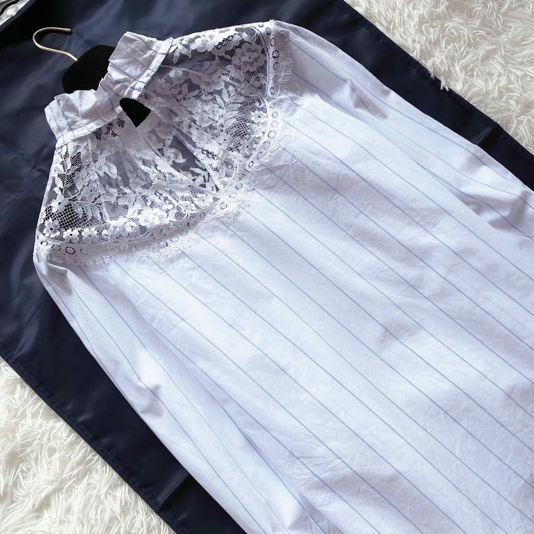 Sandro - 8 【未使用に近い】サンドロ ブラウス Striped Lace Sandro - 8 【未使用に近い】サンドロ ブラウス Striped Lace