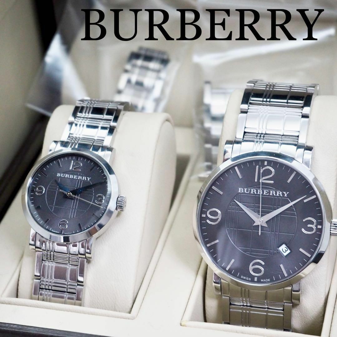BURBERRY - 605【美品】バーバリー時計 ペアウォッチ メンズ BURBERRY - 605【美品】バーバリー時計 ペアウォッチ メンズ