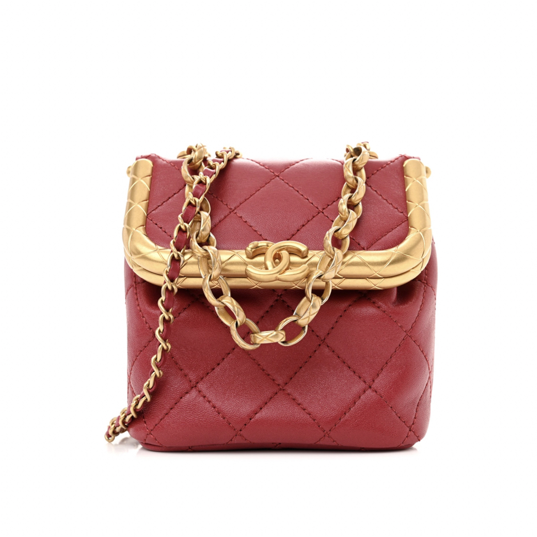CHANEL - CHANELシャネル スモール バッグ Kiss-Lock チェーン CHANEL - CHANELシャネル スモール バッグ Kiss-Lock チェーン