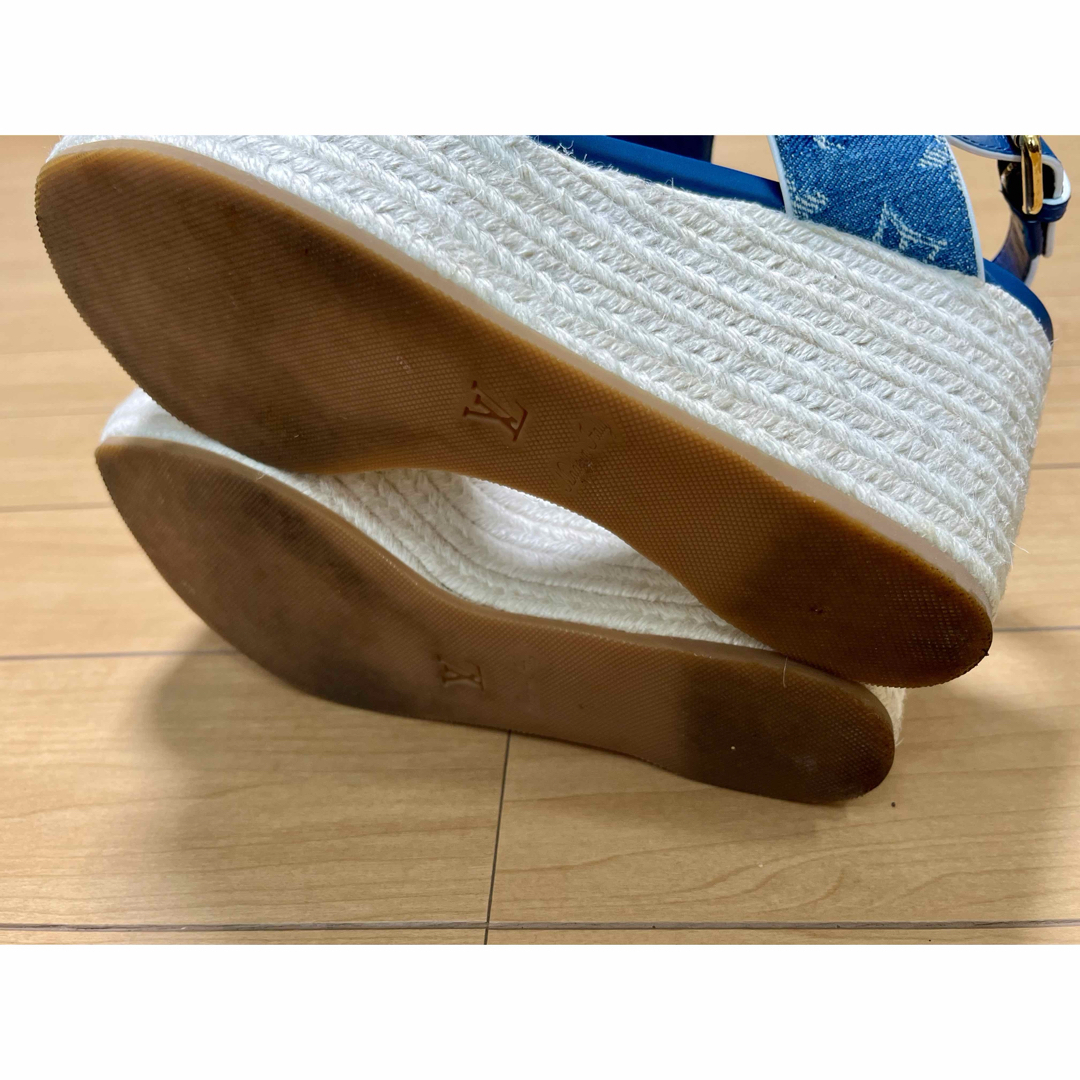 LV ルイヴィトン デニムサンダル ウェッジソール スターボード LV ルイヴィトン デニムサンダル ウェッジソール スターボード