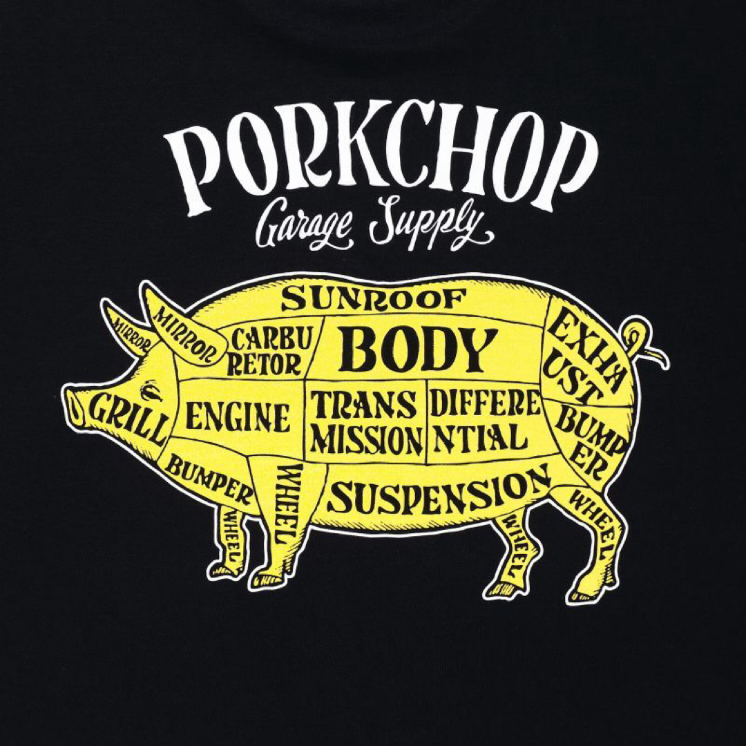 ポークチョップ Tシャツ/PORKCHOP BLACK YL L キムタク ポークチョップ Tシャツ/PORKCHOP BLACK YL L キムタク