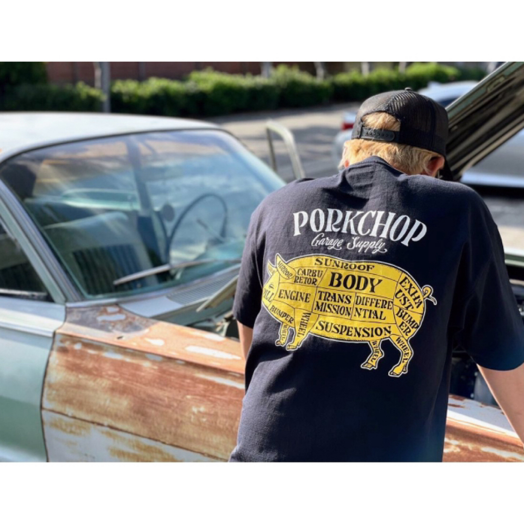 ポークチョップ Tシャツ/PORKCHOP BLACK YL L キムタク ポークチョップ Tシャツ/PORKCHOP BLACK YL L キムタク