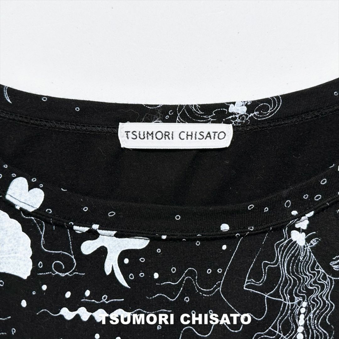 ツモリチサト TSUMORI CHISATO 総柄プリント シルク シフォン