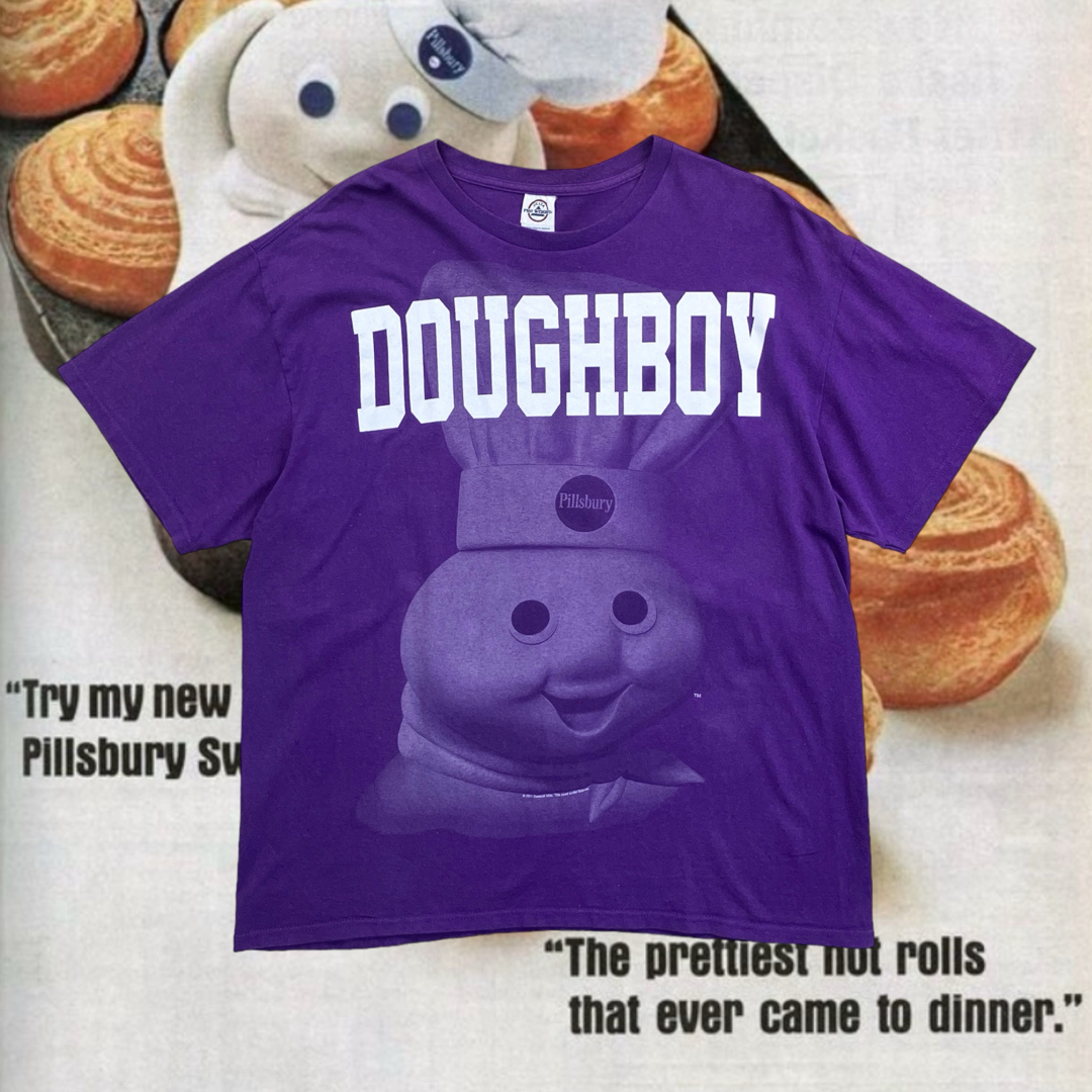 DOUGHBOY ヴィンテージプロモーションTシャツ キャラ 企業系 パープル