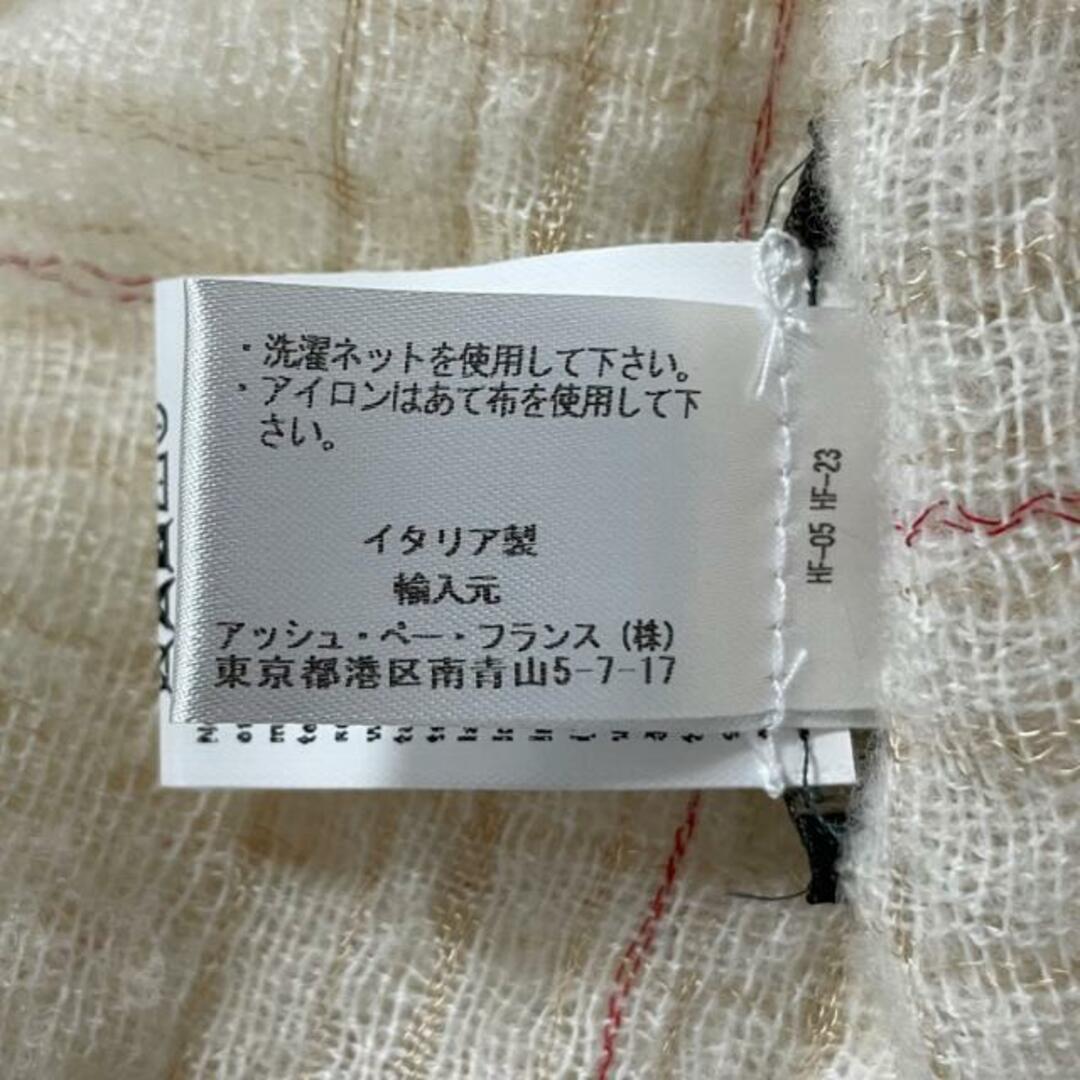 Faliero Sarti - Falierosarti(ファリエロサルティ) ストール(ショール)新品同様 - アイボリー×レッド×ベージュ チェック柄 ウール×ナイロン×レーヨン×シルク Faliero Sarti - Falierosarti(ファリエロサルティ) ストール(ショール)新品同様 - アイボリー×レッド×ベージュ チェック柄 ウール×ナイロン×レーヨン×シルク