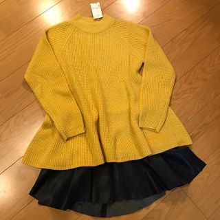 ザラ(ZARA)のAラインニット&レザースカートset(ミニスカート)