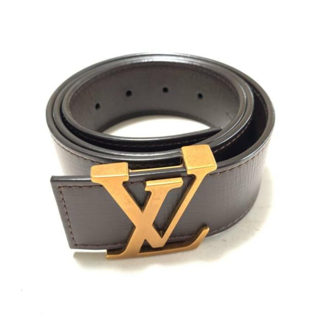 LOUIS VUITTON - LOUIS VUITTON(ルイヴィトン) ベルト - ダークブラウン×ゴールド レザー×金属素材
