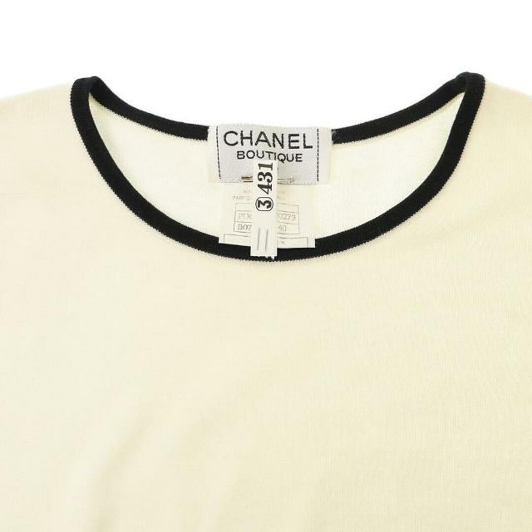CHANEL - シャネル 半袖カットソー サイズ40 中古 ホワイト CHANEL - シャネル 半袖カットソー サイズ40 中古 ホワイト