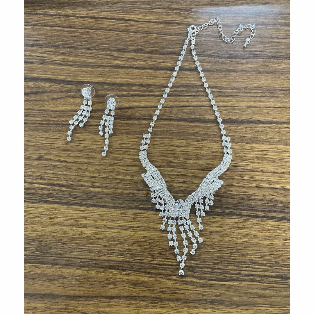 ジルコニア　ネックレス　ピアスセット レディースのアクセサリー(ネックレス)の商品写真