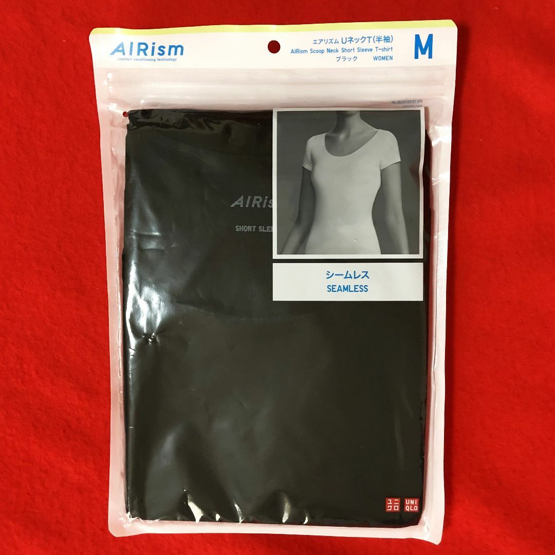 UNIQLO - ユニクロエアリズムUネックT半袖・シームレス:Mサイズ UNIQLO - ユニクロエアリズムUネックT半袖・シームレス:Mサイズ