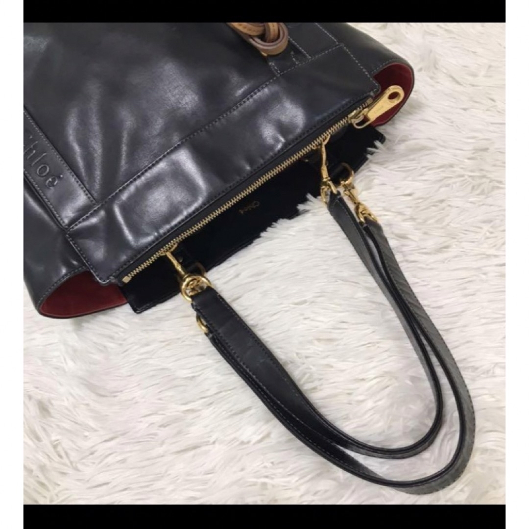 Chloe - クロエ エデン トートバッグ ショルダーバッグ ブラック Chloe - クロエ エデン トートバッグ ショルダーバッグ ブラック