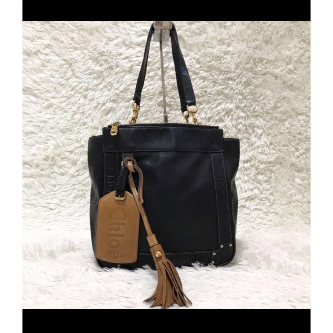 Chloe - クロエ エデン トートバッグ ショルダーバッグ ブラック Chloe - クロエ エデン トートバッグ ショルダーバッグ ブラック