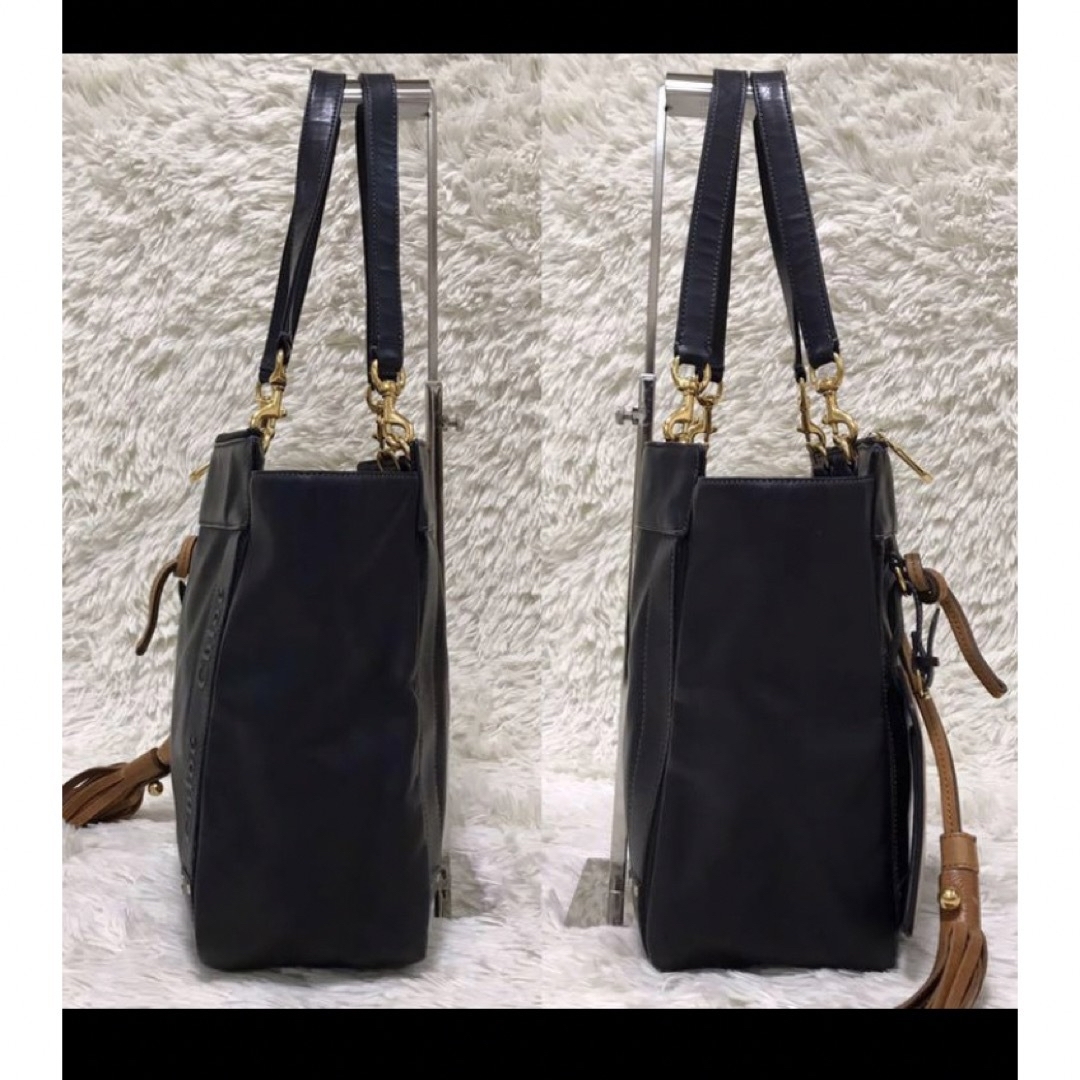 Chloe - クロエ エデン トートバッグ ショルダーバッグ ブラック Chloe - クロエ エデン トートバッグ ショルダーバッグ ブラック