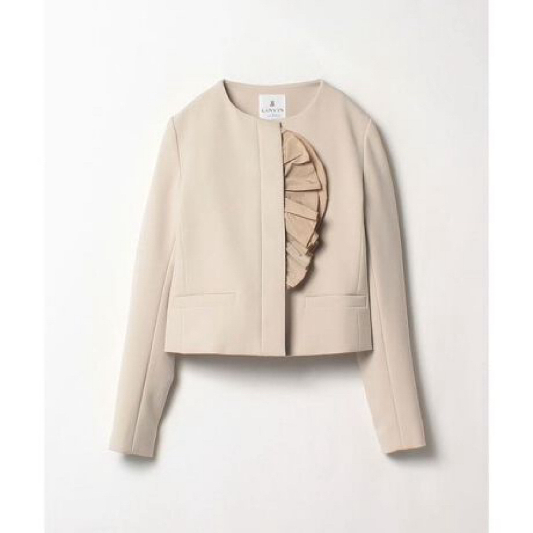 LANVIN en Bleu - LANVIN en Bleu ♡ ノーカラー フリル LANVIN en Bleu - LANVIN en Bleu ♡ ノーカラー フリル