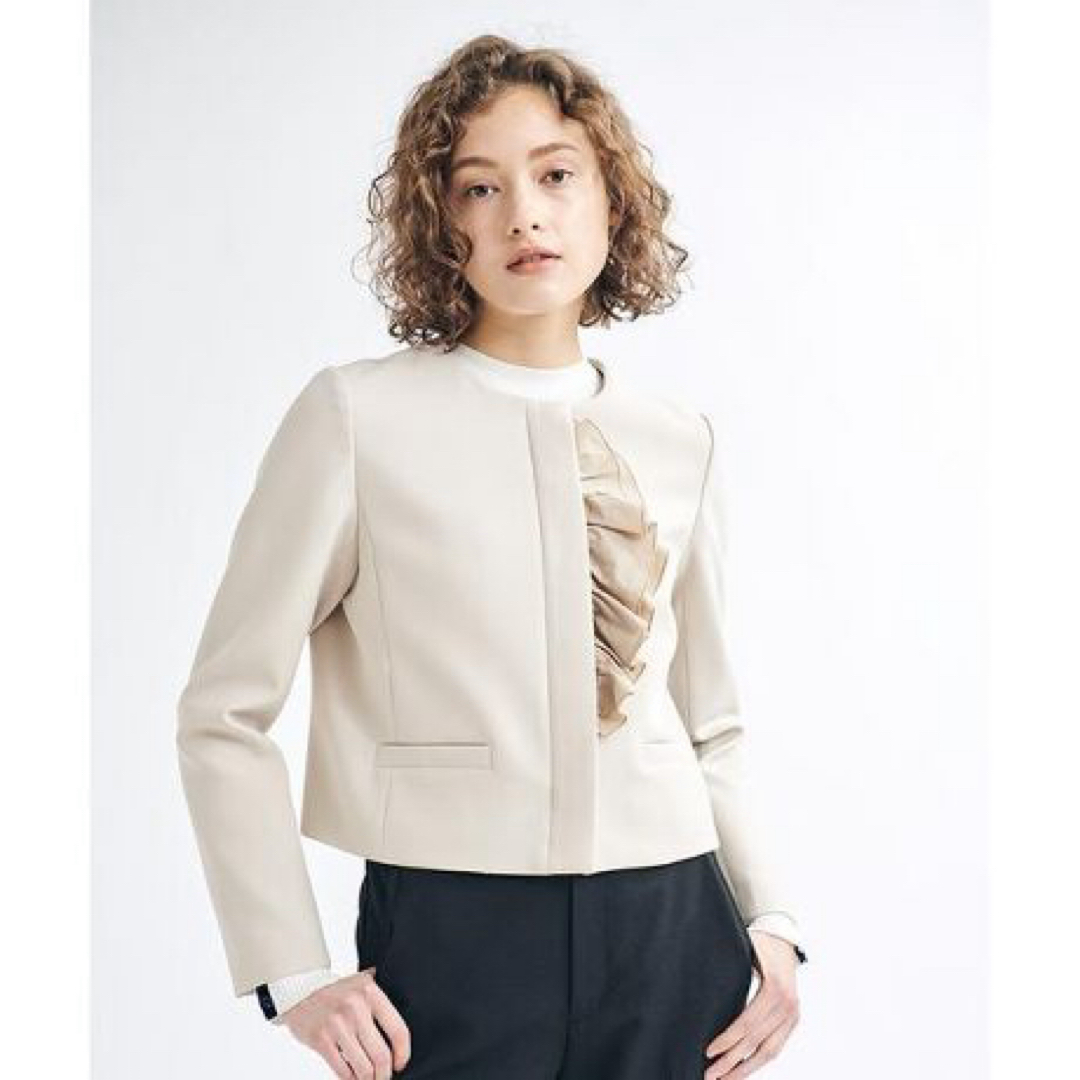 LANVIN en Bleu - LANVIN en Bleu ♡ ノーカラー フリル LANVIN en Bleu - LANVIN en Bleu ♡ ノーカラー フリル
