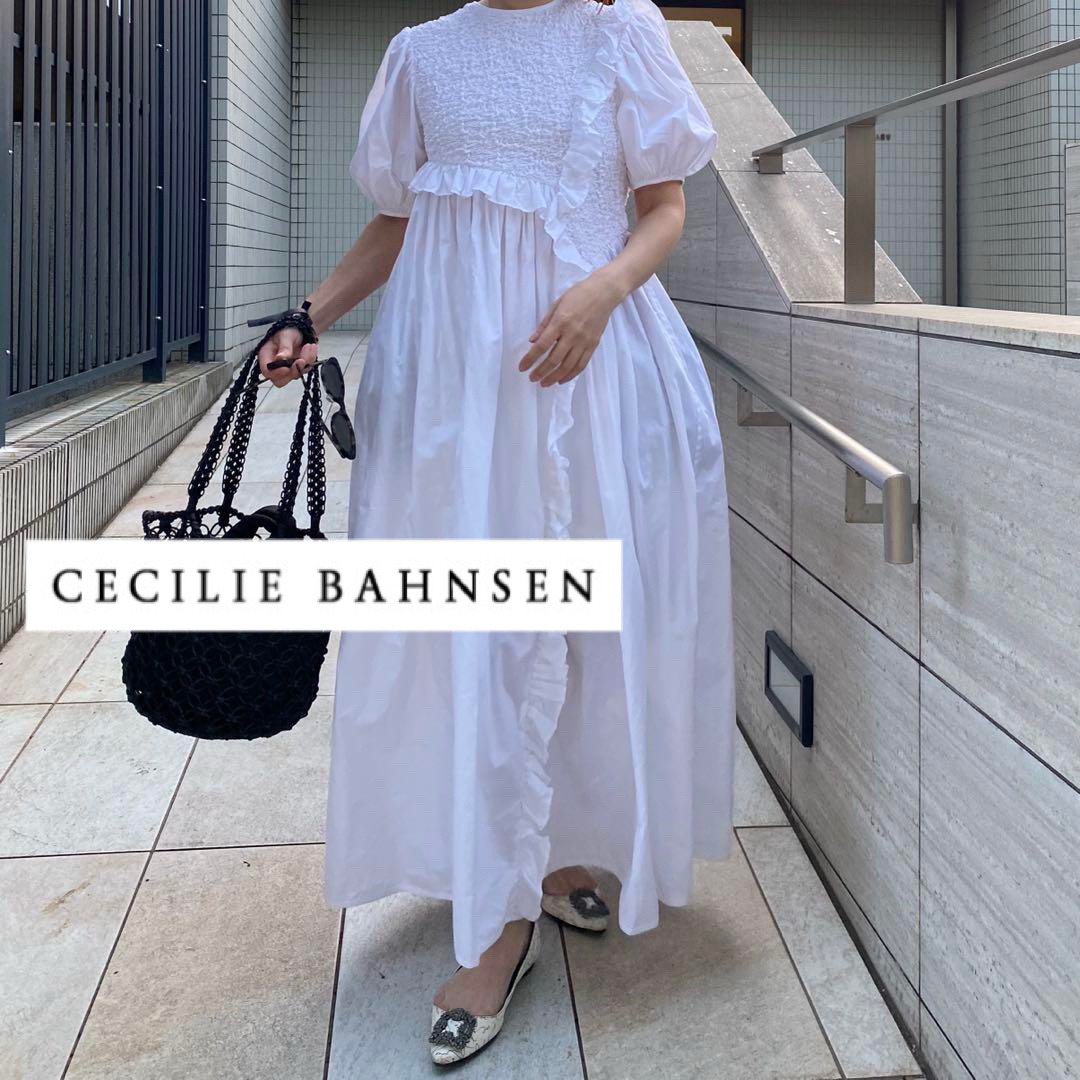 CECILIE BAHNSEN - セシリーバンセンホワイトロングワンピース CECILIE BAHNSEN - セシリーバンセンホワイトロングワンピース