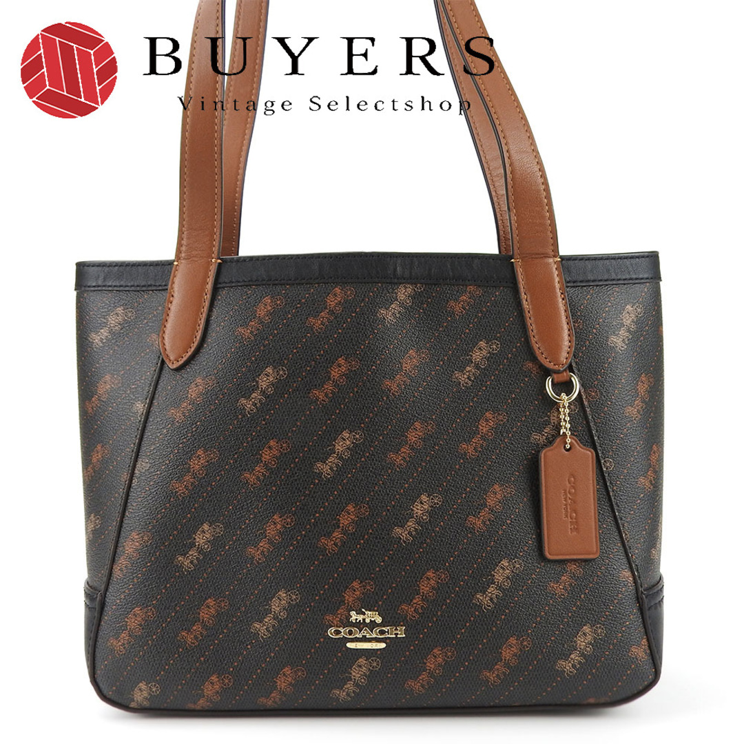 COACH - 【中古】 コーチ トートバッグ ホースアンドキャリッジ C4060 PVC レザー ブラウン ゴールド金具 肩掛け カジュアル レディース 女性 COACH