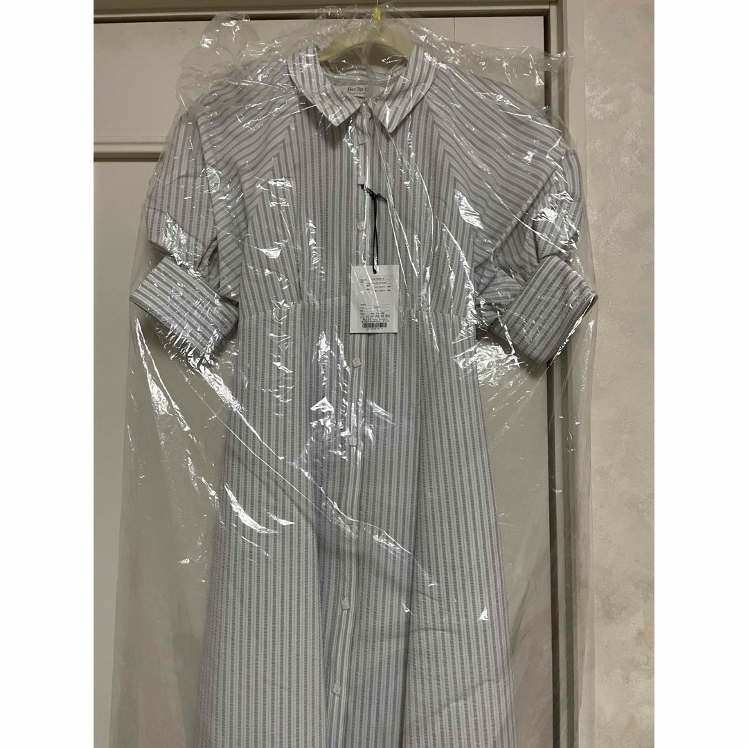 Volume Sleeve Stripe Dress herlipto Volume Sleeve Stripe Dress herlipto