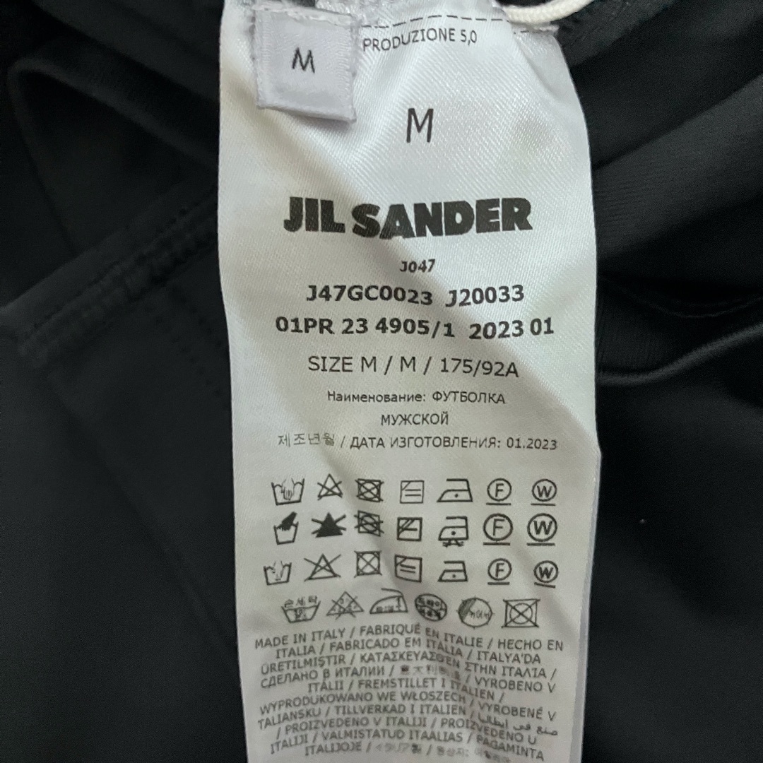 JIL SANDER - 新品 M JIL SANDER 23ss 胸ロゴTシャツ 黒 6495の