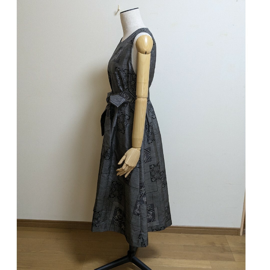 SOLD 着物リメイク 大島紬 ワンピース M〜Lの通販 by Yumi's SOLD 着物リメイク 大島紬 ワンピース M〜Lの通販 by Yumi's