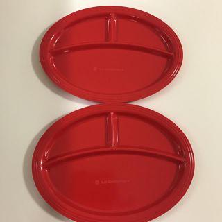 ルクルーゼ(LE CREUSET)のル・クルーゼ ワンプレート 赤色二枚(食器)