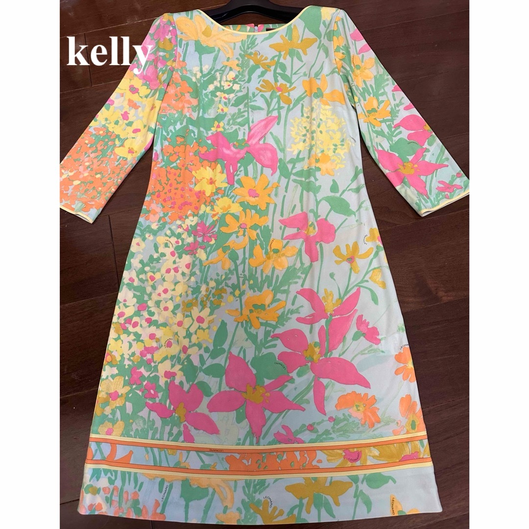 LEONARD - レオナール♡綺麗色ワンピース40の通販 by KELLY's LEONARD - レオナール♡綺麗色ワンピース40の通販 by KELLY's