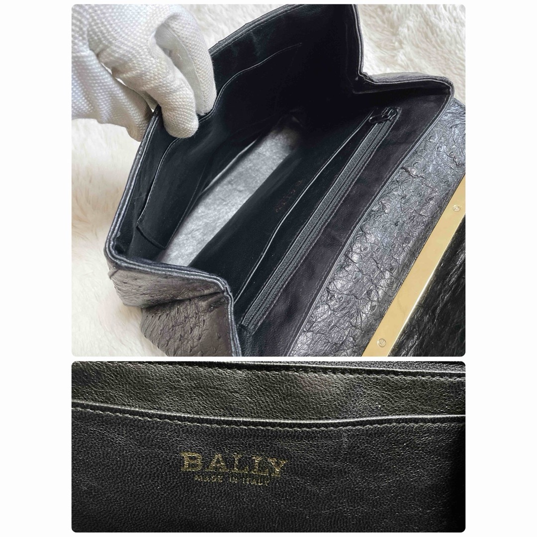 Bally - 美品 BALLY バリー Bロゴ オーストリッチ ハンドバッグ Bally - 美品 BALLY バリー Bロゴ オーストリッチ ハンドバッグ