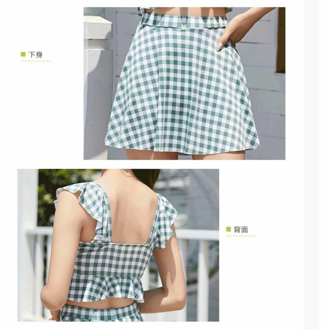 タンキニ 水着 体型カバー ギンガムチェック セクシー フリル 10 タンキニ 水着 体型カバー ギンガムチェック セクシー フリル 10