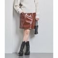 【DK.BROWN】【S(36)】エナメル レザーライク ミニスカート