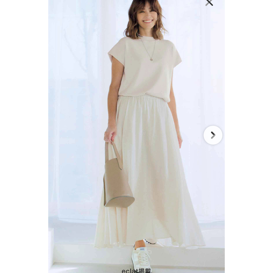 ATON - エイトンATON•麻スカート•ニット•セットアップ•オフホワイト•新品