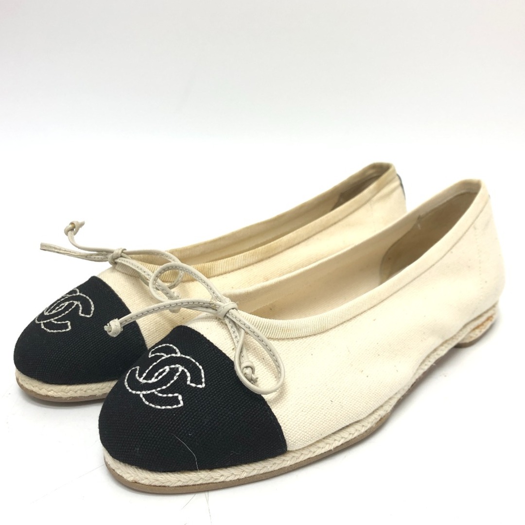 CHANEL シャネル フラットシューズ バイカラーパンプス ココ CHANEL シャネル フラットシューズ バイカラーパンプス ココ
