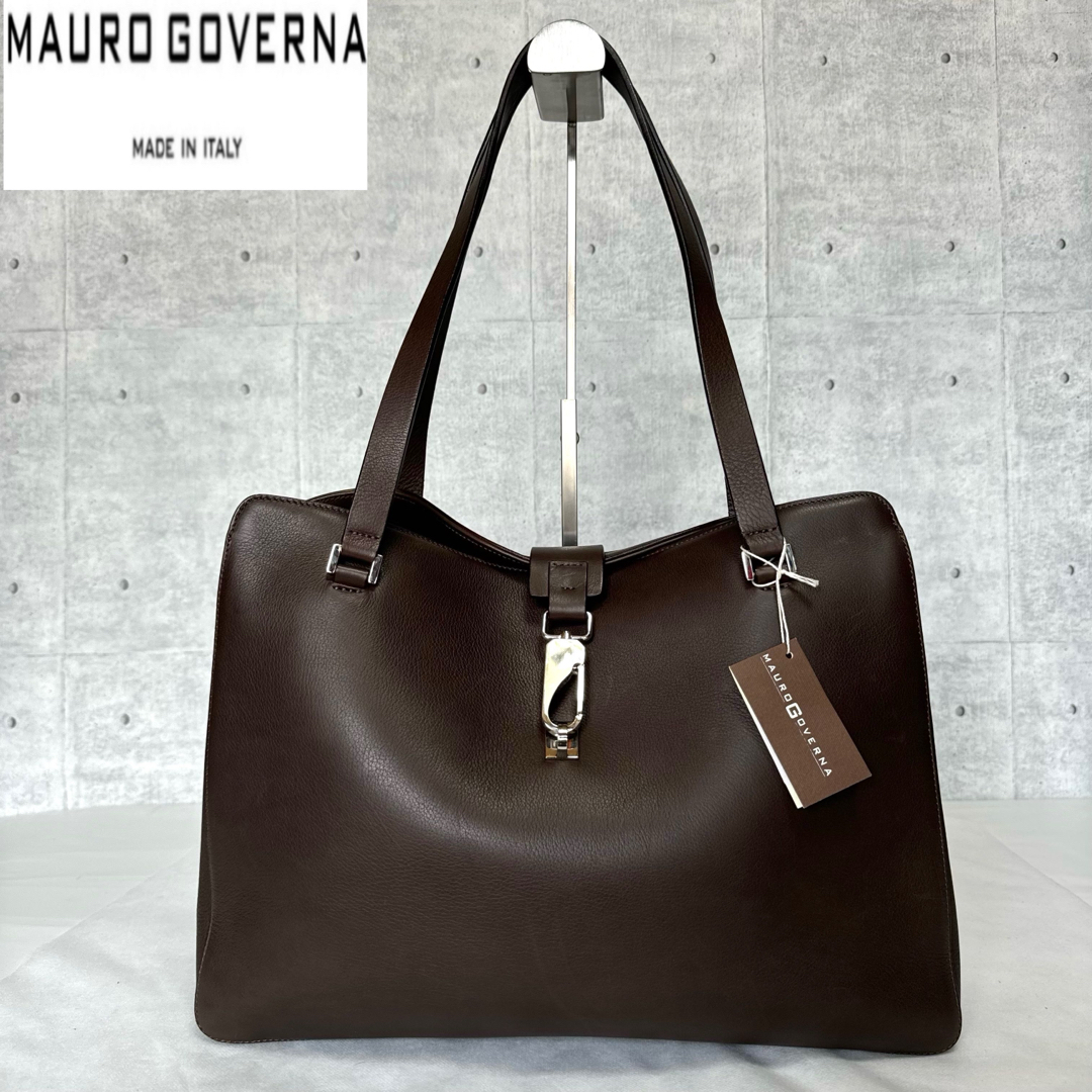 良品】MAURO GOVERNA MORO レザー 肩掛け A4 トートバッグ 良品】MAURO GOVERNA MORO レザー 肩掛け A4 トートバッグ