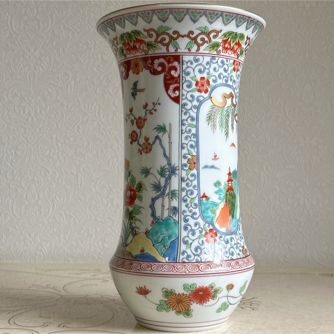 有田焼 弥左衛門窯 金彩古伊万里 花瓶 飾り壺 花器 赤絵花鳥 有田焼 弥左衛門窯 金彩古伊万里 花瓶 飾り壺 花器 赤絵花鳥