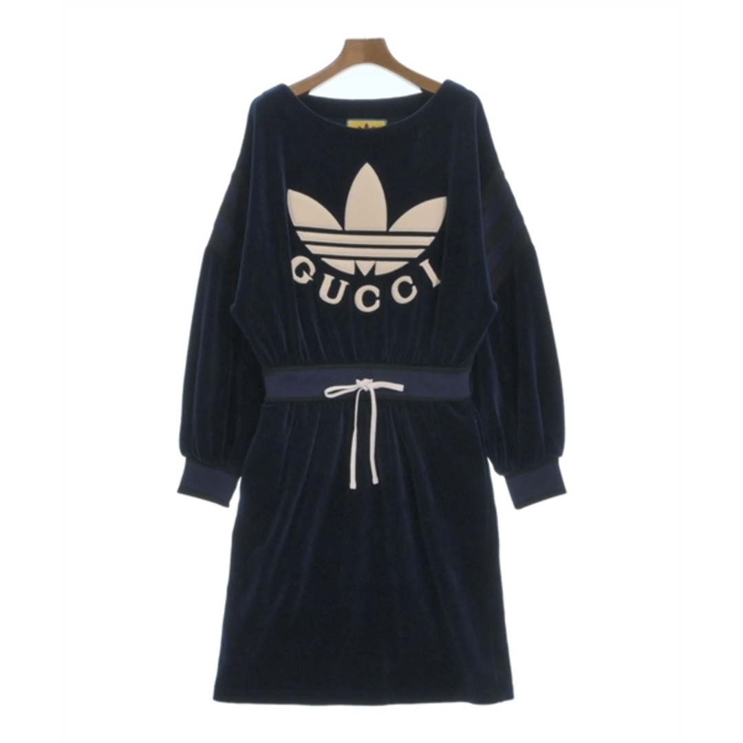 GUCCI - GUCCI グッチ ワンピース M 紺x白系x黒 【古着】【中古】