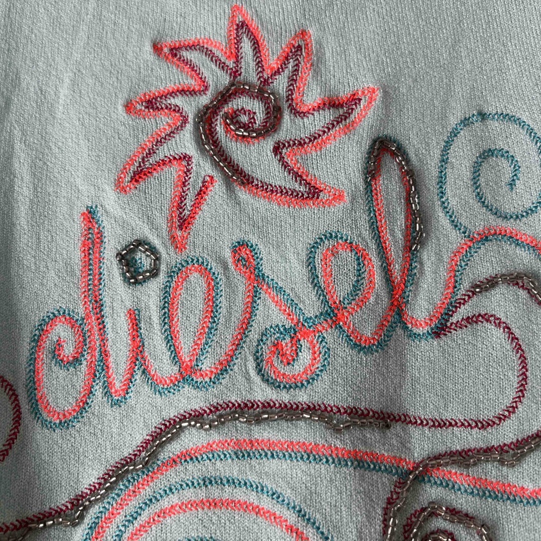 DIESEL - 新品タグ付きDIESELビーズ刺繍ニットタンクトップ6Yの DIESEL - 新品タグ付きDIESELビーズ刺繍ニットタンクトップ6Yの