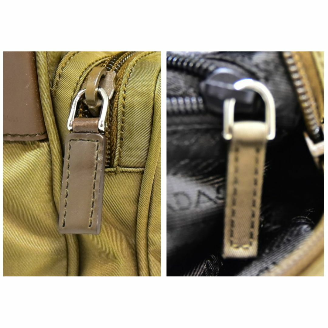 極美品 鑑定済 プラダ PRADA ショルダーバッグ 斜め掛け カーキ 極美品 鑑定済 プラダ PRADA ショルダーバッグ 斜め掛け カーキ