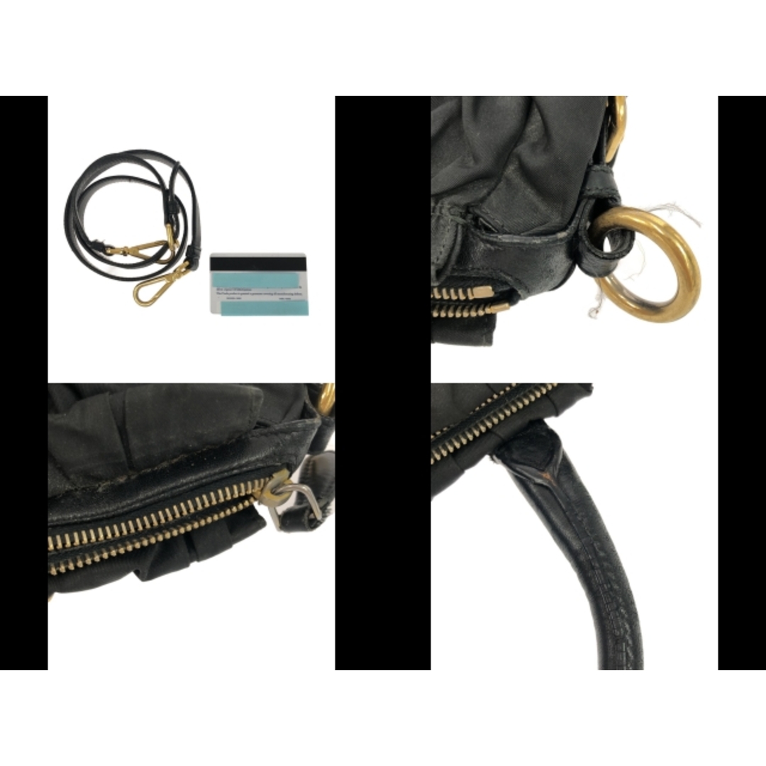 PRADA(プラダ) ハンドバッグ ギャザーバッグ BN1336 黒 ナイロン PRADA(プラダ) ハンドバッグ ギャザーバッグ BN1336 黒 ナイロン