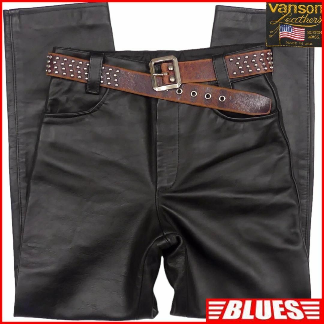 VANSON - VANSON バンソン レザーパンツ 本革 W32 ストレート VANSON - VANSON バンソン レザーパンツ 本革 W32 ストレート