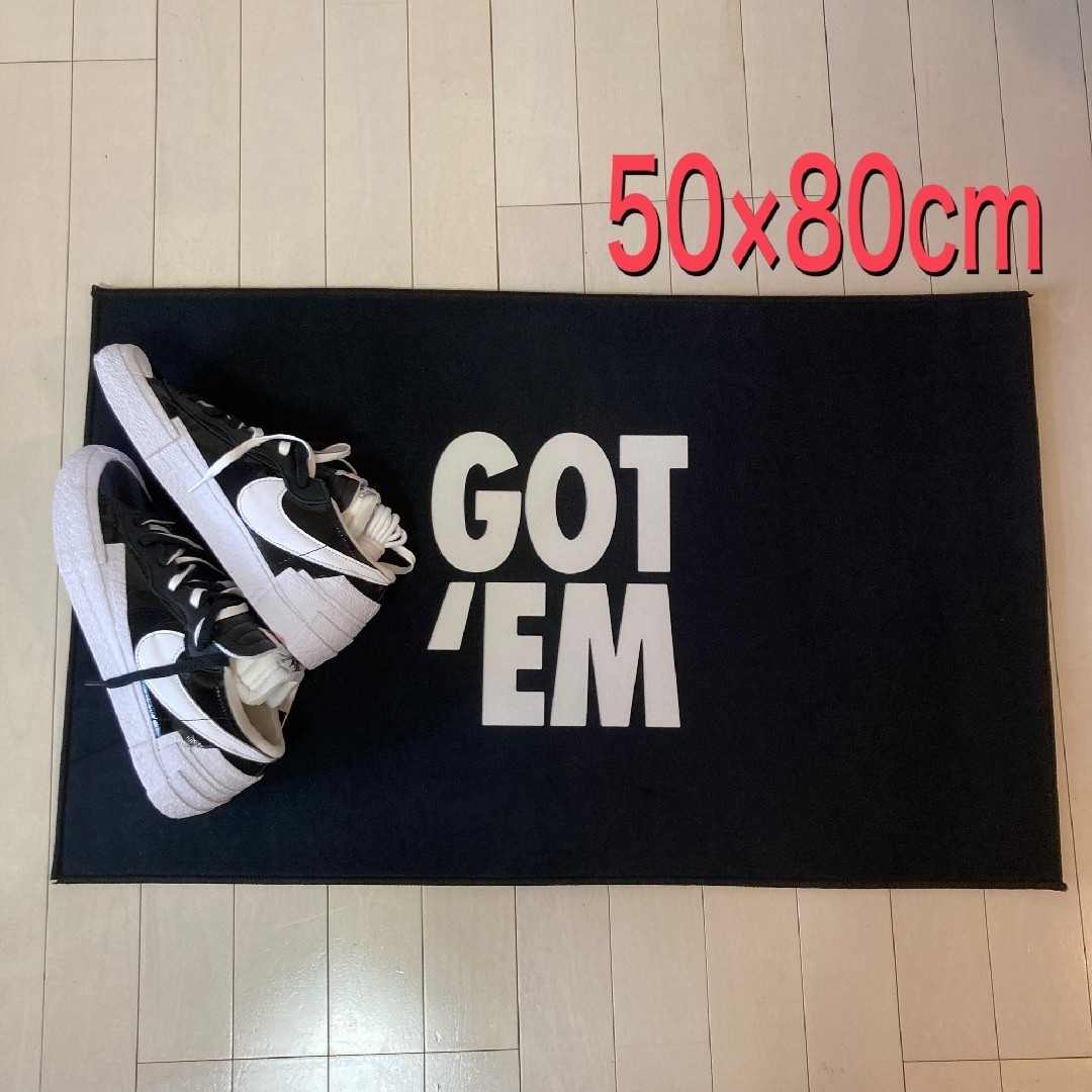 got'em ラグマット カーペット 玄関マット NIKE supreme 黒の got'em ラグマット カーペット 玄関マット NIKE supreme 黒の