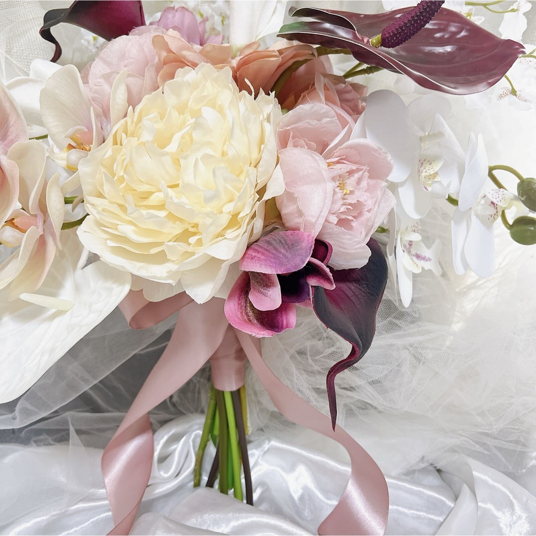 アーティフィシャルフラワーブーケ 結婚式 クラッチブーケ アーティフィシャルフラワーブーケ 結婚式 クラッチブーケ