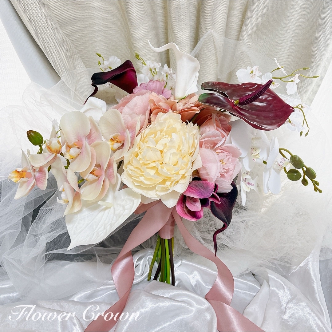 アーティフィシャルフラワーブーケ 結婚式 クラッチブーケ アーティフィシャルフラワーブーケ 結婚式 クラッチブーケ