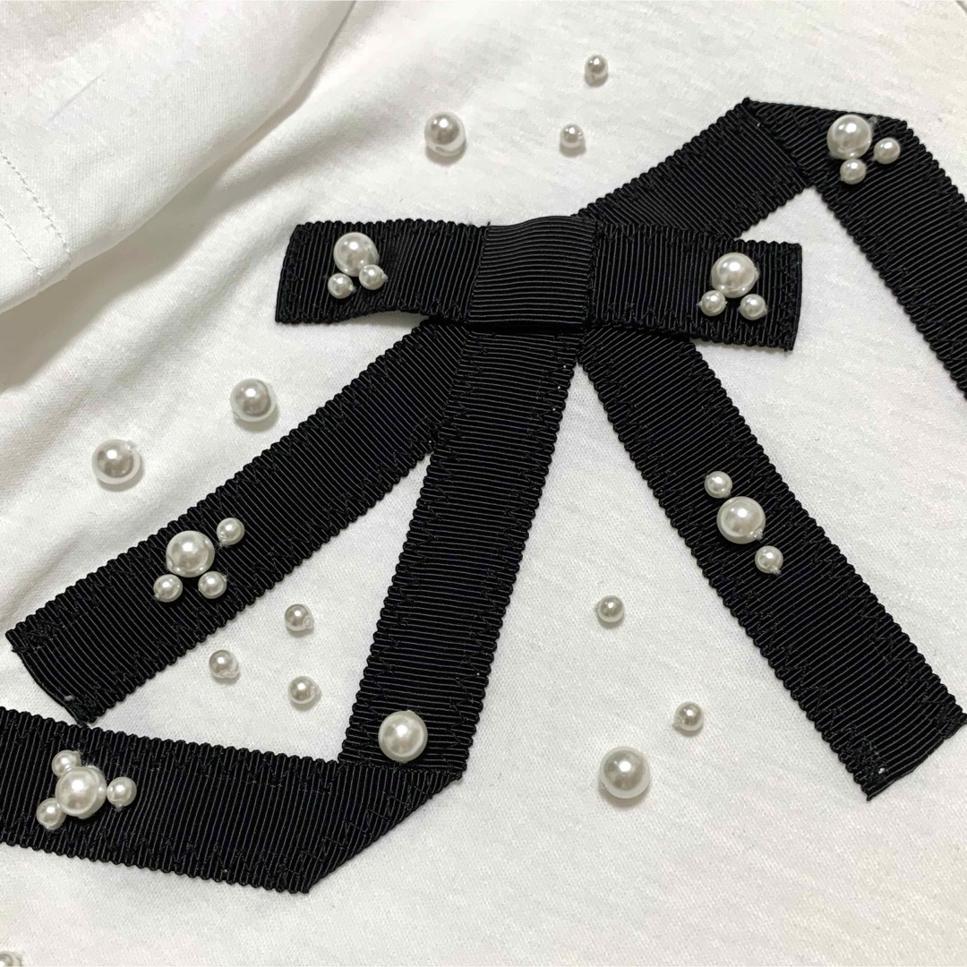 Courreges - 極美品 courreges クレージュ ロゴ リボン パール T Courreges - 極美品 courreges クレージュ ロゴ リボン パール T