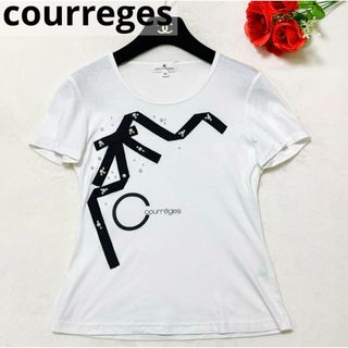 Courreges - 極美品 courreges クレージュ ロゴ リボン パール T Courreges - 極美品 courreges クレージュ ロゴ リボン パール T