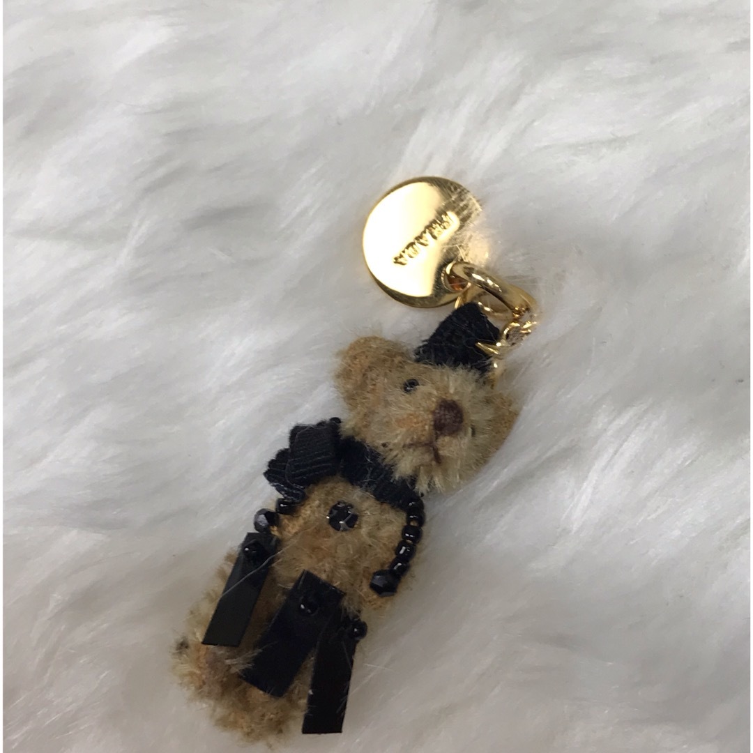PRADA - RR1077 プラダ キーホルダー クマチャーム ブラウンの PRADA - RR1077 プラダ キーホルダー クマチャーム ブラウンの