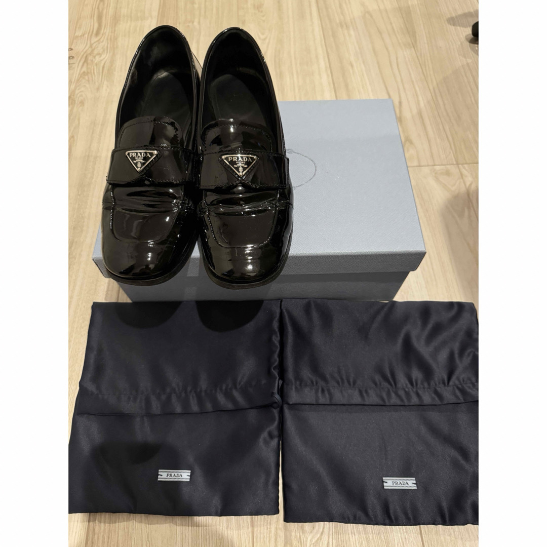 PRADA ローファー チョコレートブラッシュドレザー 37.5(PRADA PRADA ローファー チョコレートブラッシュドレザー 37.5(PRADA