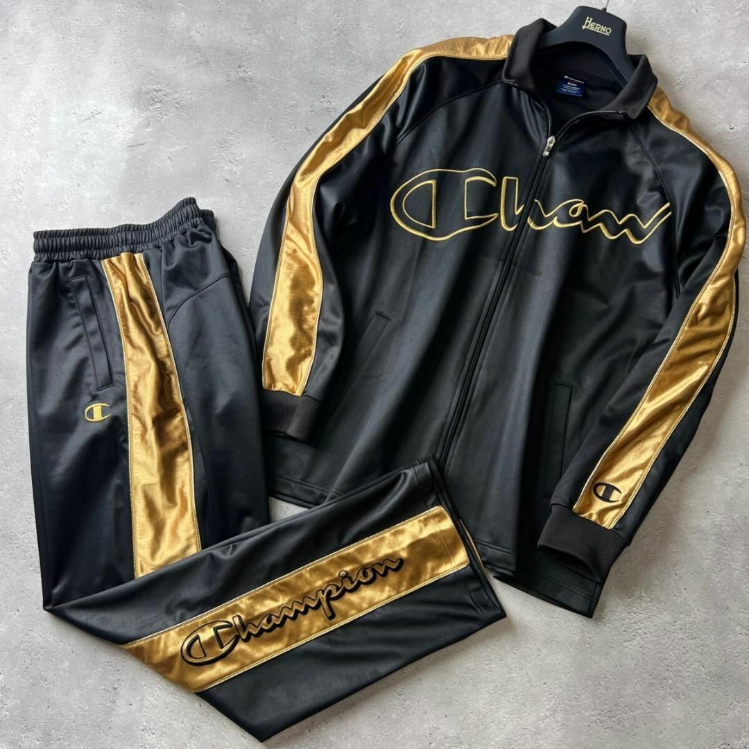Champion ぐずっ チャンピオン ジャージ 上 黒金 Champion ぐずっ チャンピオン ジャージ 上 黒金