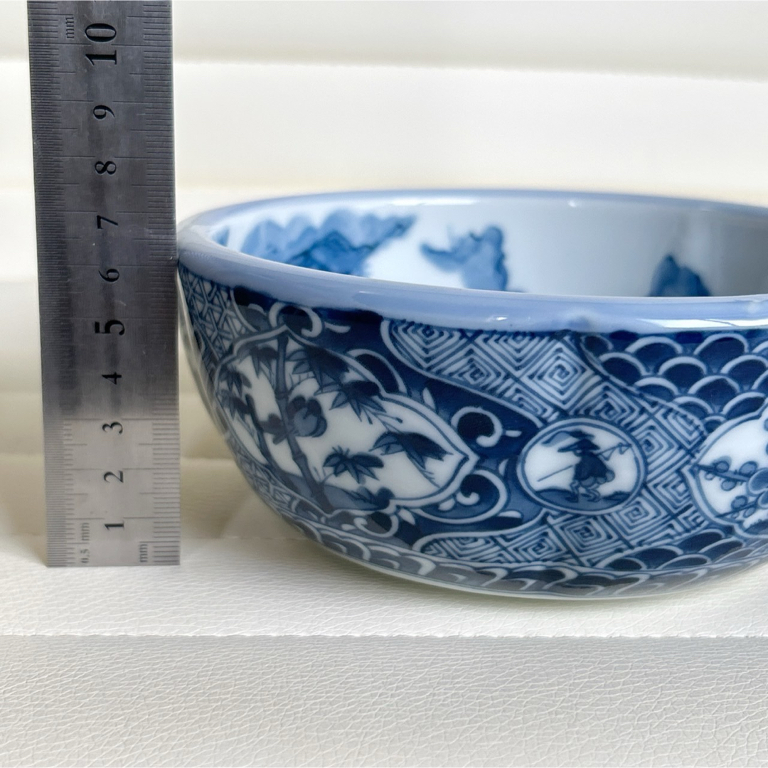 有田焼 - 三洋陶器 龍峰窯 染付 祥瑞 山水 中鉢 煮物鉢 盛鉢 深 有田焼 - 三洋陶器 龍峰窯 染付 祥瑞 山水 中鉢 煮物鉢 盛鉢 深