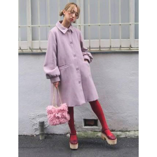 merry jenny(メリージェニー)のステンカラーAラインコート ピンク色 メンズのジャケット/アウター(ステンカラーコート)の商品写真