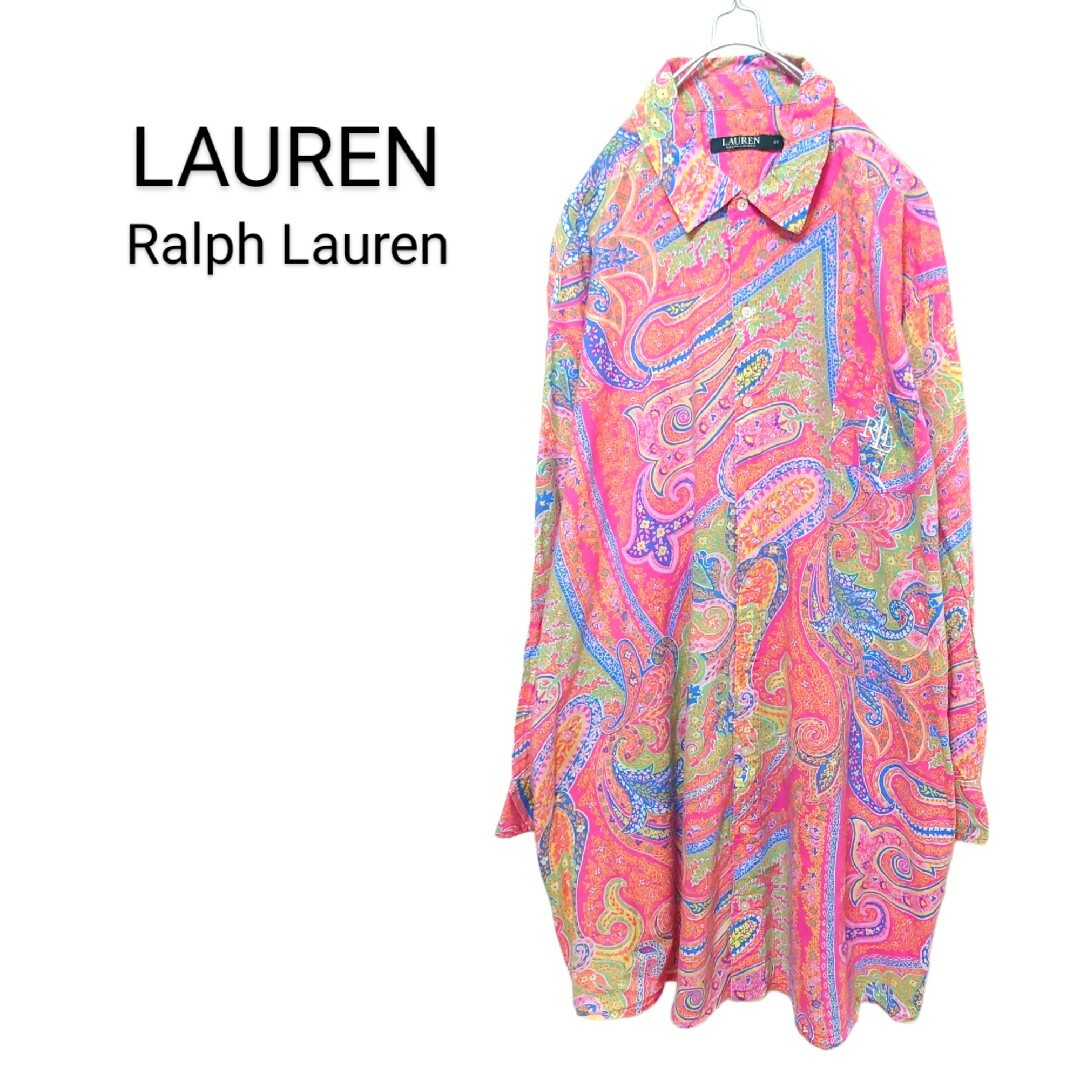 Ralph Lauren(ラルフローレン)の【LAUREN Ralph Lauren】総柄 ペイズリーロングシャツA2051 レディースのトップス(シャツ/ブラウス(長袖/七分))の商品写真